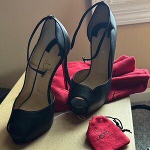 Christian Louboutin Elegant Black Peep Toe Heels
